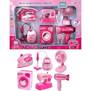 Buy Household Utility Toy Set for Kids Working Household Appliances Toy Set |Dryer| Washing Sewing Machine| Fan, Vacuum Cleanerl  Light & Sound Toy for Girls samstoy.in Sams toy world shop in Ahmedabad Gujarat 