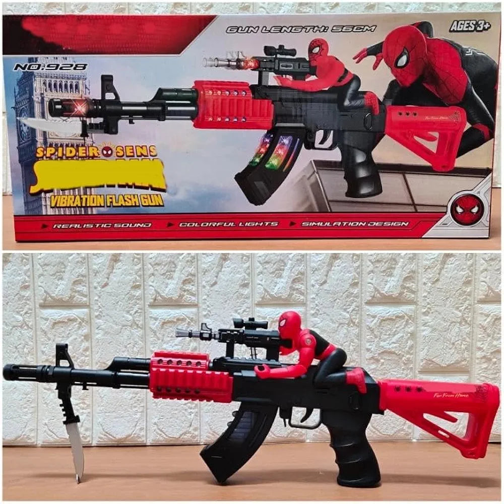 Buy Spidarman Light and Sound-Kids Pretend Play Tactical Toy Gun, Costume Aid Warrior Fighter Military Combat Role Play Toy Gun for Children-Black & red Sam's Toy World  Sams toy world shop in Ahmedabad Gujarat 