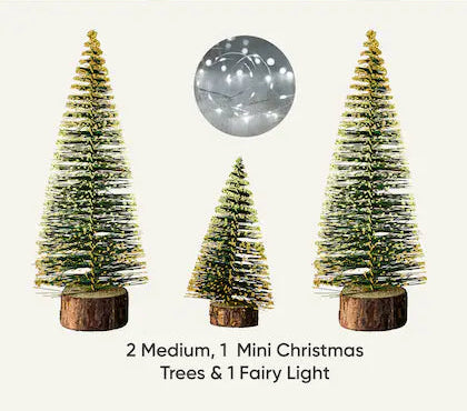 Buy Set of 4 Christmas Decorations Items Includes Mini Christmas Tree with Fairy Lights for Side Table, Center Table, Home, Bedroom, Living Room Decoration | sams toy world Sam's Toy World  Sams toy world shop in Ahmedabad Gujarat 