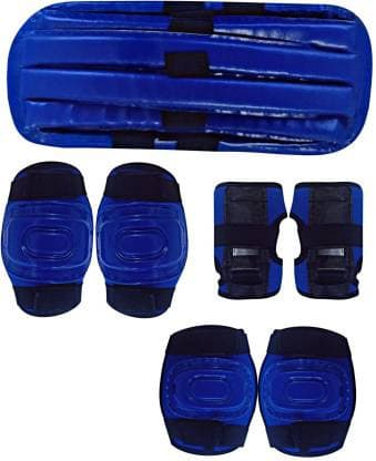 Jj Jonex blue roller skating protective pads for children including knee, elbow, and wrist guards