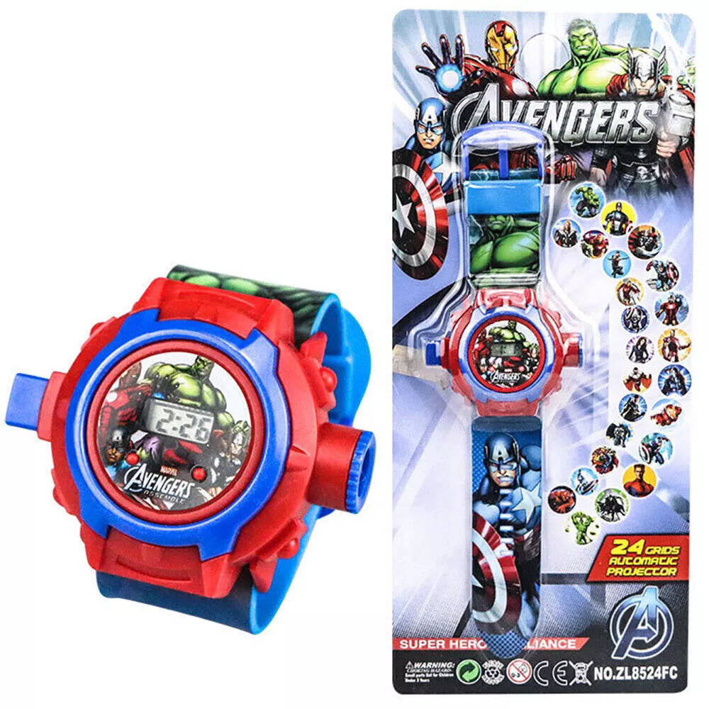 Kids Cartoon Character Digital Wrist Watches Projection 24 Images Toy Watch for boys and Girls Gifts