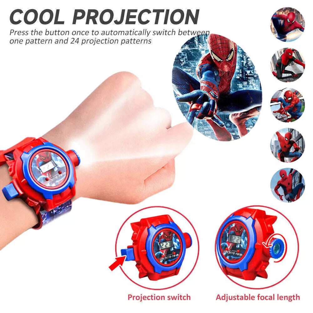 Kids Cartoon Character Digital Wrist Watches Projection 24 Images Toy Watch for boys and Girls Gifts