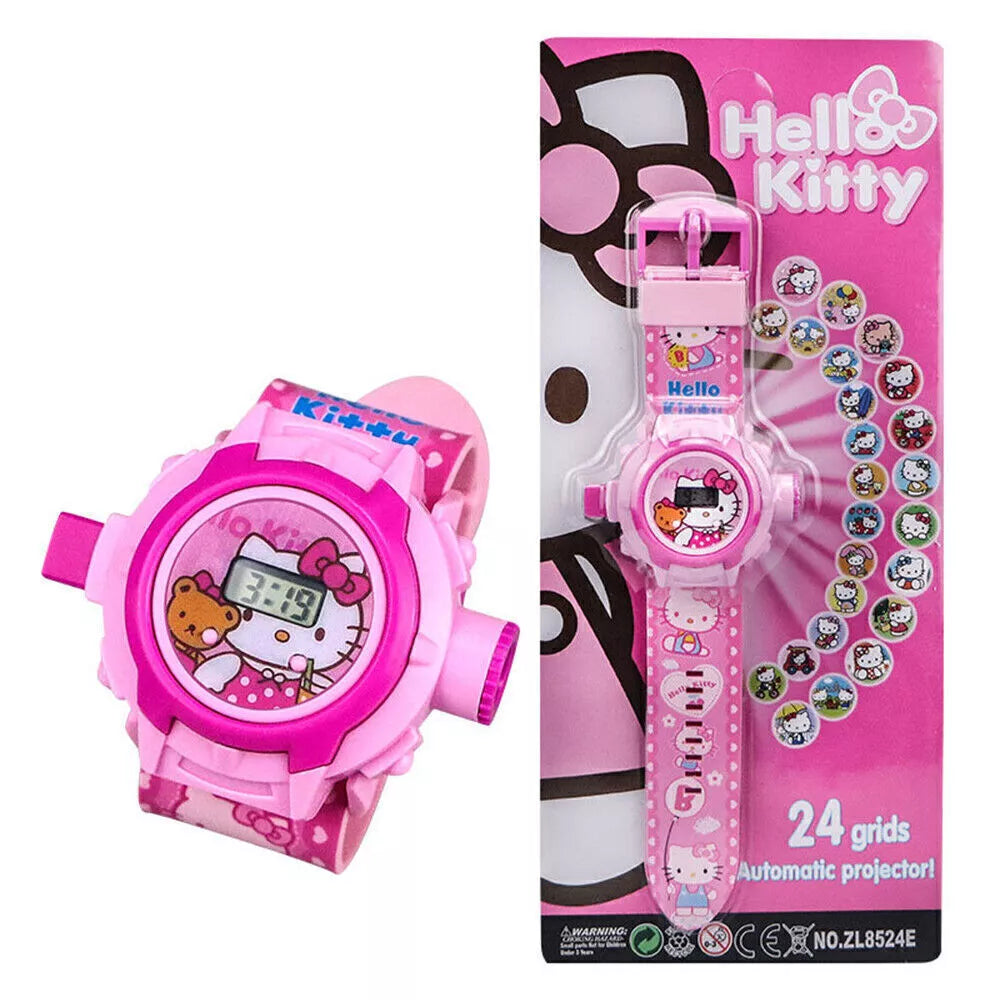 Kids Cartoon Character Digital Wrist Watches Projection 24 Images Toy Watch for boys and Girls Gifts