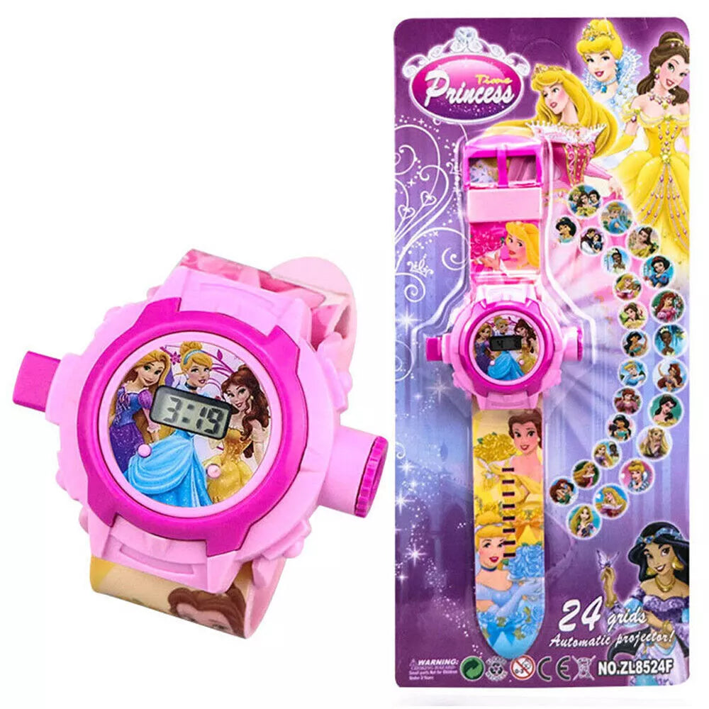 Kids Cartoon Character Digital Wrist Watches Projection 24 Images Toy Watch for boys and Girls Gifts