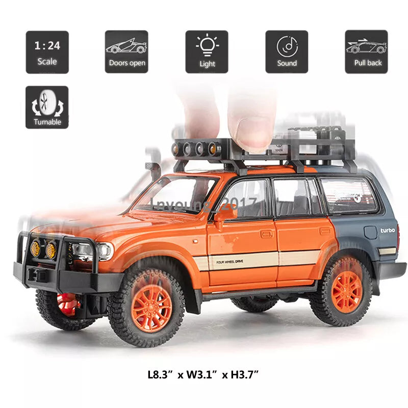 Sams Toy 1:24 Land Cruiser LC80 Model Car Diecast Toy Cars Toy for Boy Kids Gift