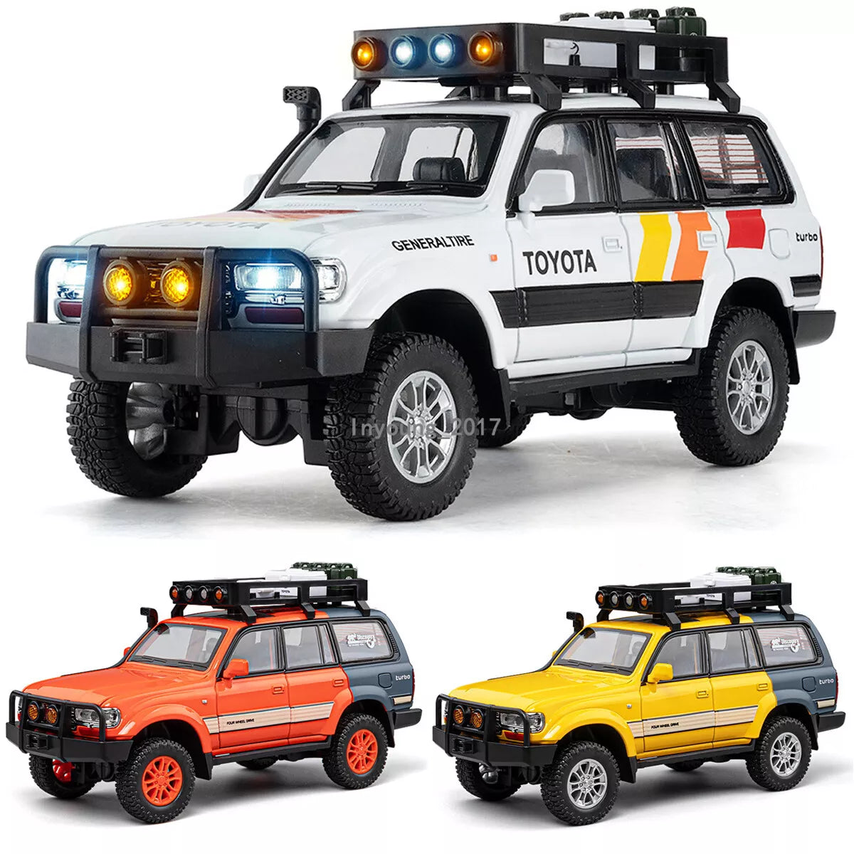 Sams Toy 1:24 Land Cruiser LC80 Model Car Diecast Toy Cars Toy for Boy Kids Gift