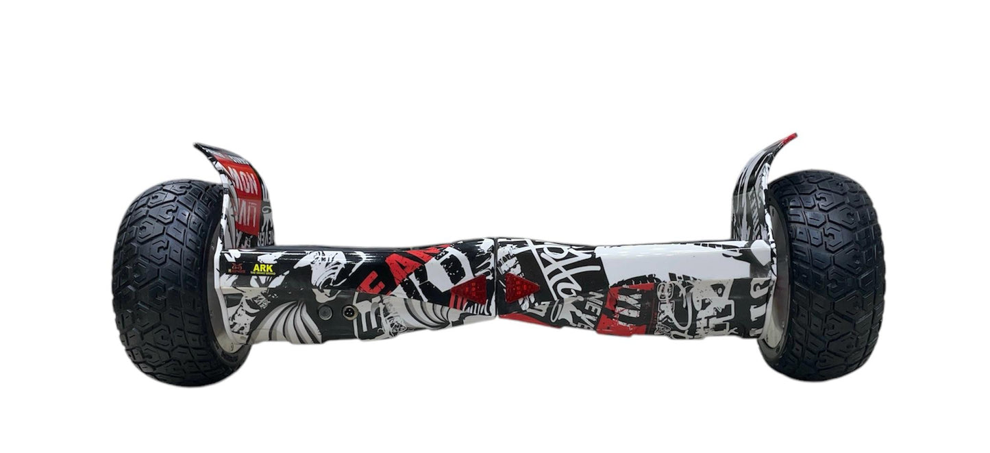 Black and white graphic hoverboard, side view, for outdoor fun and adventures by Sam's Ahmedabad Gujarat