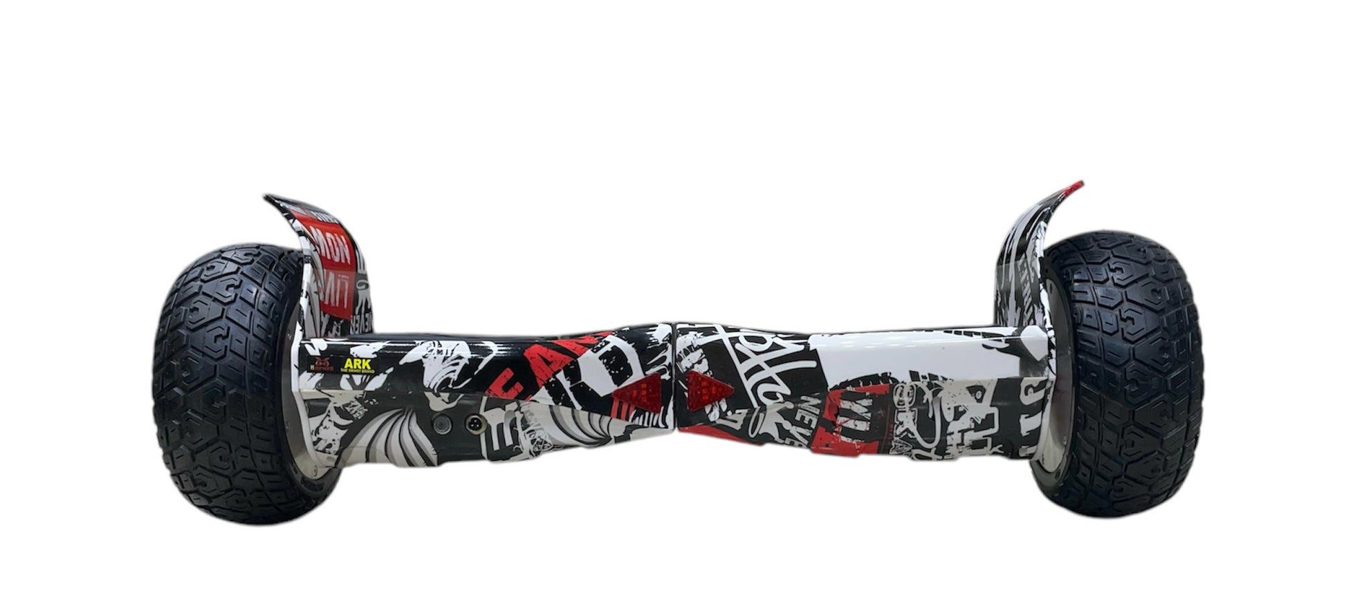 Black and white graphic hoverboard, side view, for outdoor fun and adventures by Sam's Ahmedabad Gujarat