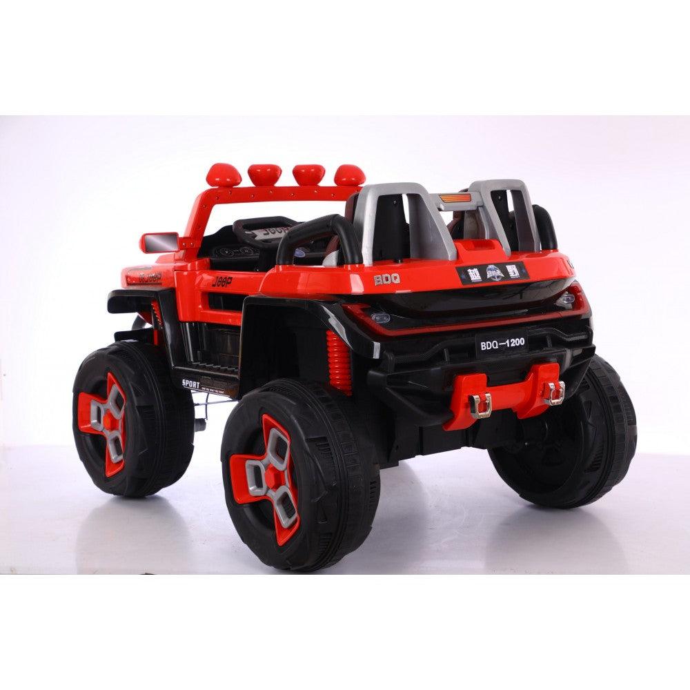 Red and black kids battery operated jeep ride on toy with large wheels buy kids battery operated jeep Ahmedabad Sam's online Store