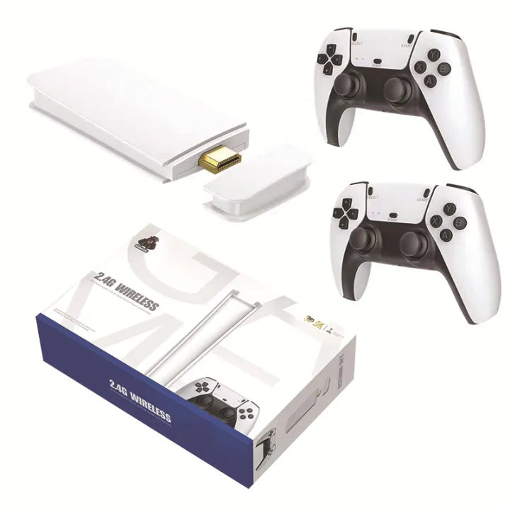 4K video game console TV Game stick in Ahmedabad Gujarat by Sam's Toy, complete with two white controllers and USB receiver