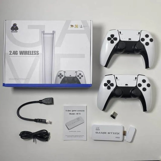 4k video game console tv Game stick in Ahmedabad Gujarat by Sam's Toy, including two white controllers and accessories