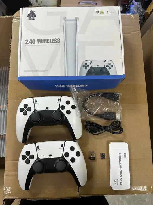 White wireless game controllers with accessories, top view, for 4k video game console tv Game stick in Ahmedabad Gujarat by Sam's Toy
