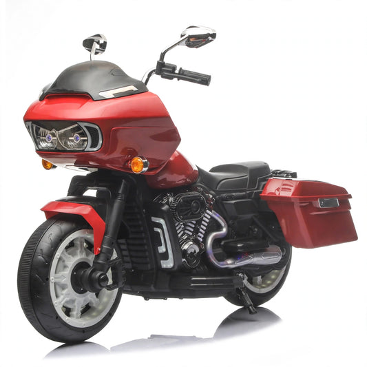 Jumbo size kids electric rechargeable ride on bike Harley model in red for ages 3 to 8 at Sam's Toy World