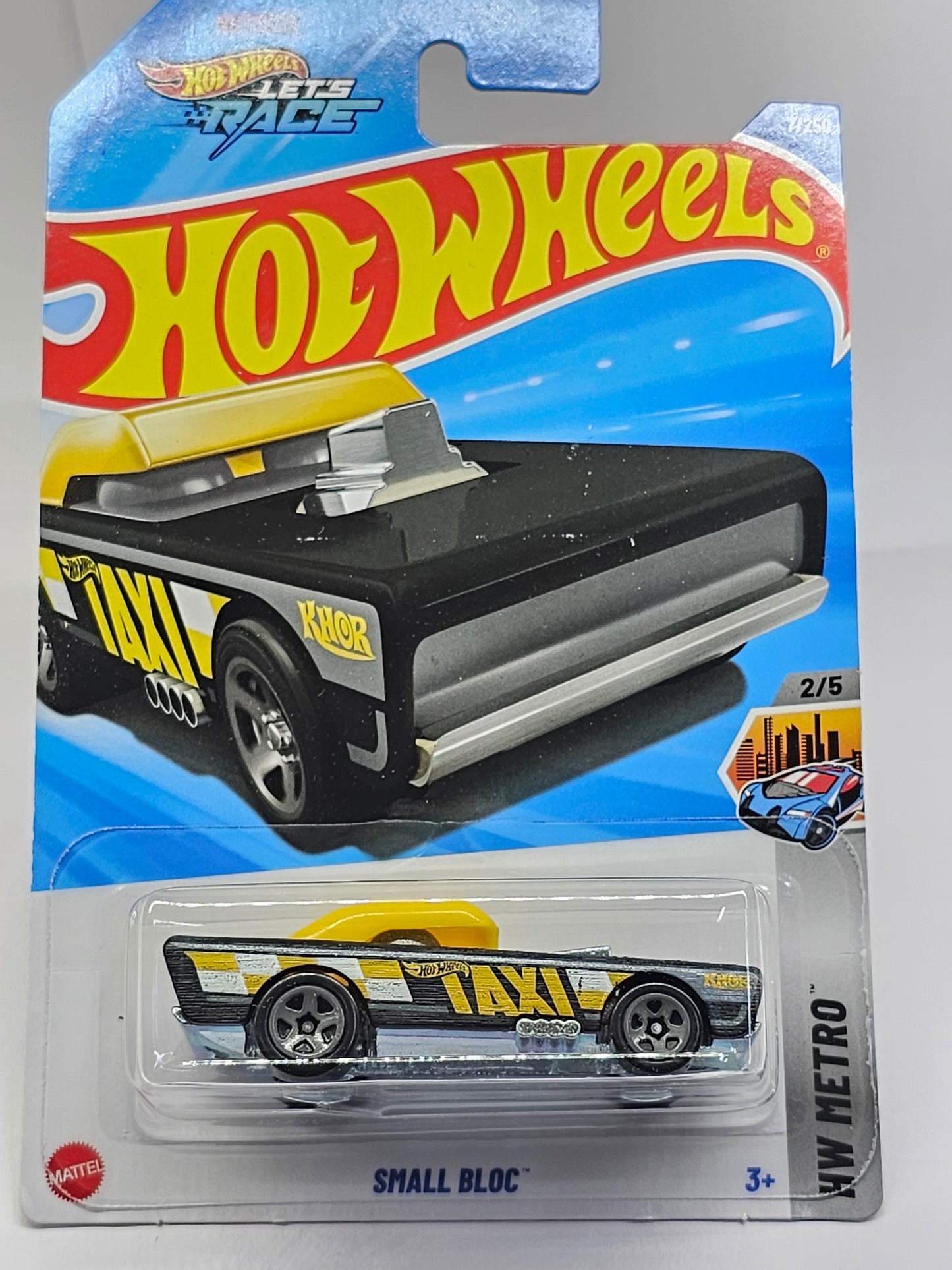 Hot Wheels Small Bloc black and yellow taxi car toy on blue packaging buy Hot Wheels cars online India SAMS TOY