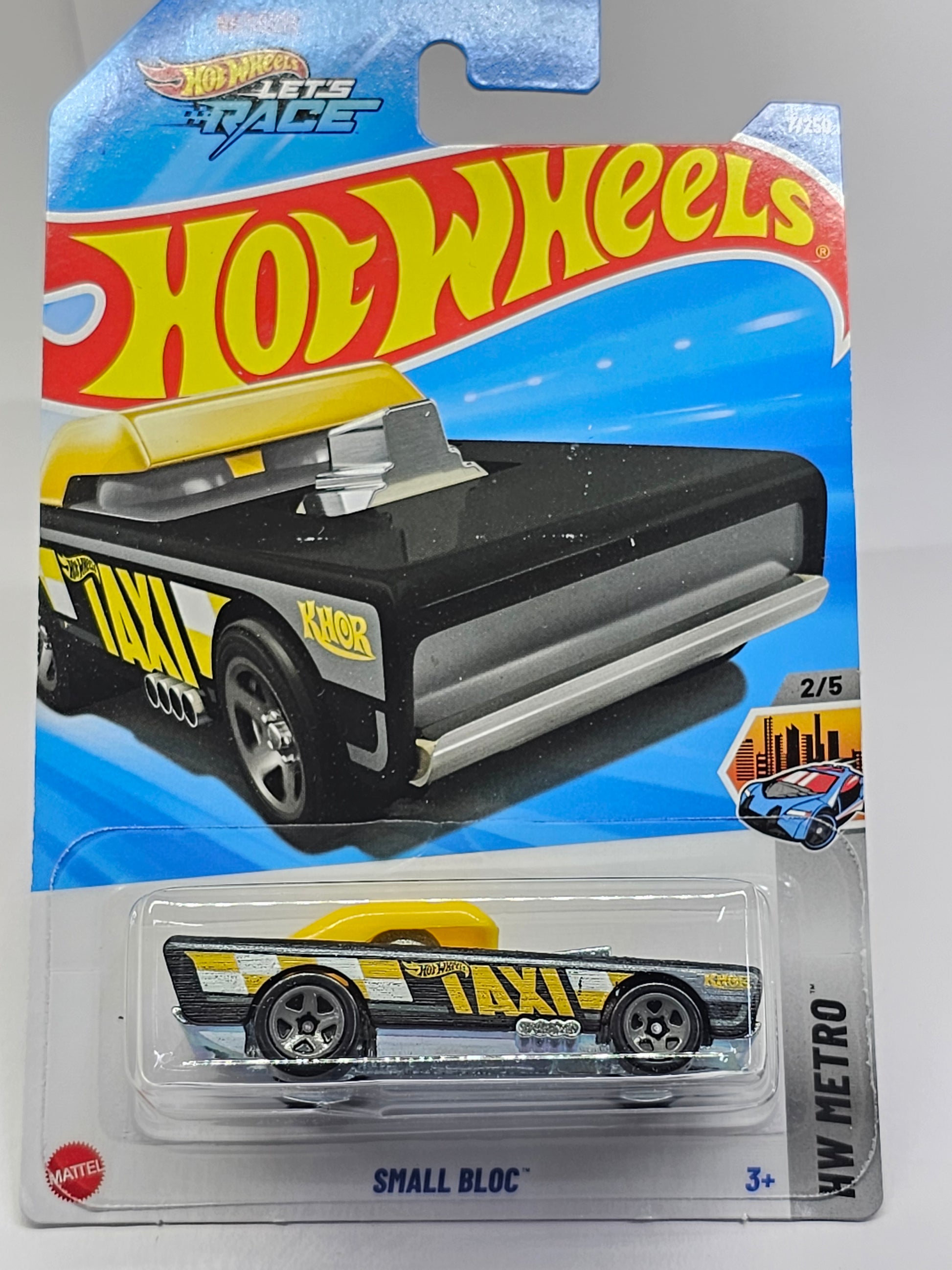 Hot Wheels Small Bloc black and yellow taxi car toy on blue packaging buy Hot Wheels cars online India SAMS TOY