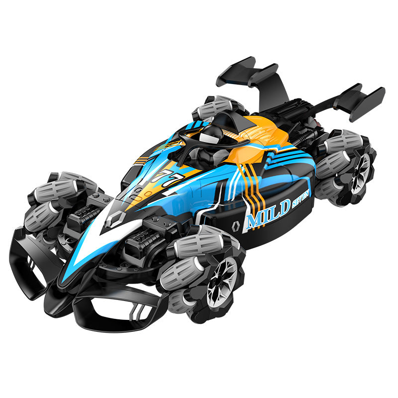 F1 Spray Remote Control Car in black and blue with gesture drift for ages 6 and up from Sam's Toy World