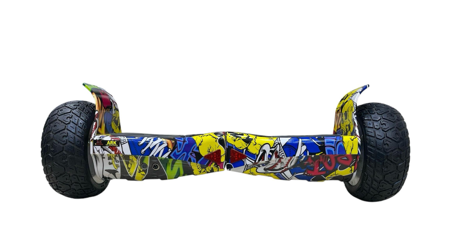 Colorful hoverboard off-road Sam's Toy Ahmedabad Gujarat, side view, designed for adventurous outdoor fun