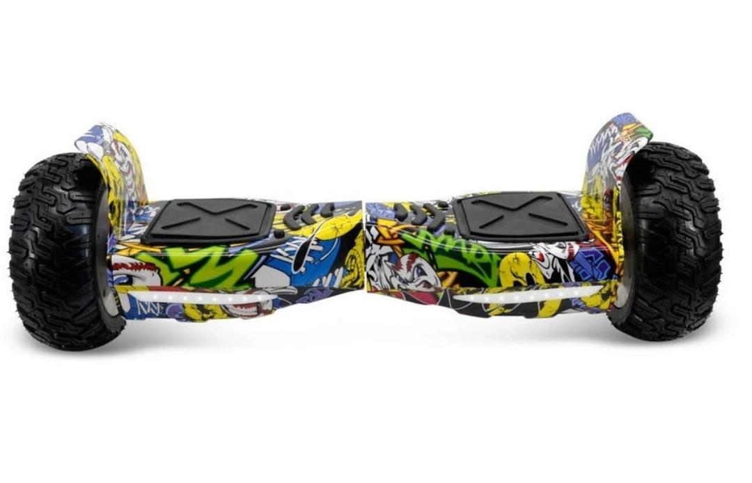 Colorful hoverboard off-road Sam's Toy Ahmedabad Gujarat, side view, ideal for outdoor adventures