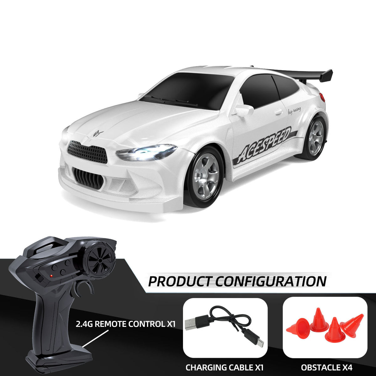 Sam's Toy Mini Drift remote control car in white with remote control for ages 8 and up by Sam's Toy World
