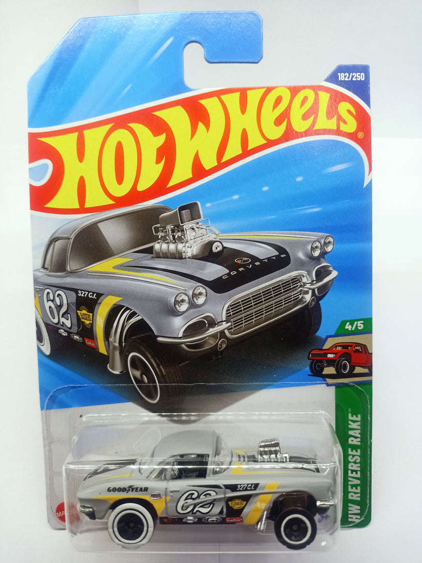 Hot Wheels 62 CORVETTE GASSER CAR | HW REVERSE RAKE 4/5 | New 2025 ...