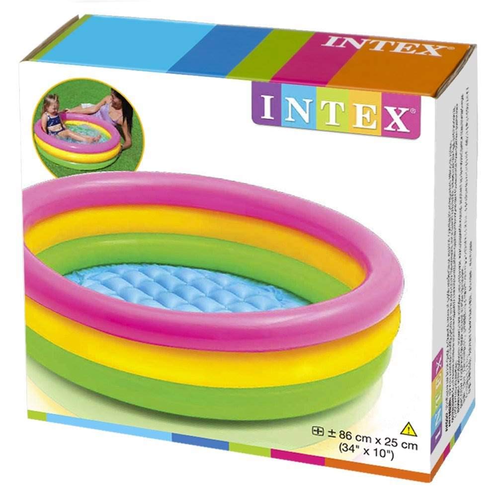 Intex 3 feet diameter inflatable water tub, colorful design, perfect for kids' outdoor fun at Sam's Toy World Ahmedabad