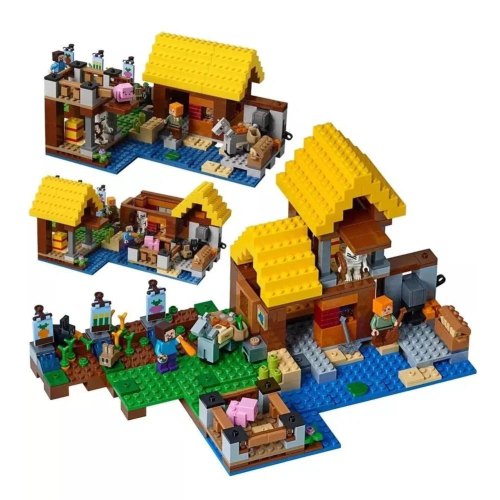 Colorful Minecraft set Lego by Sam's Toy World Ahmedabad Gujarat, featuring a detailed farm scene with characters