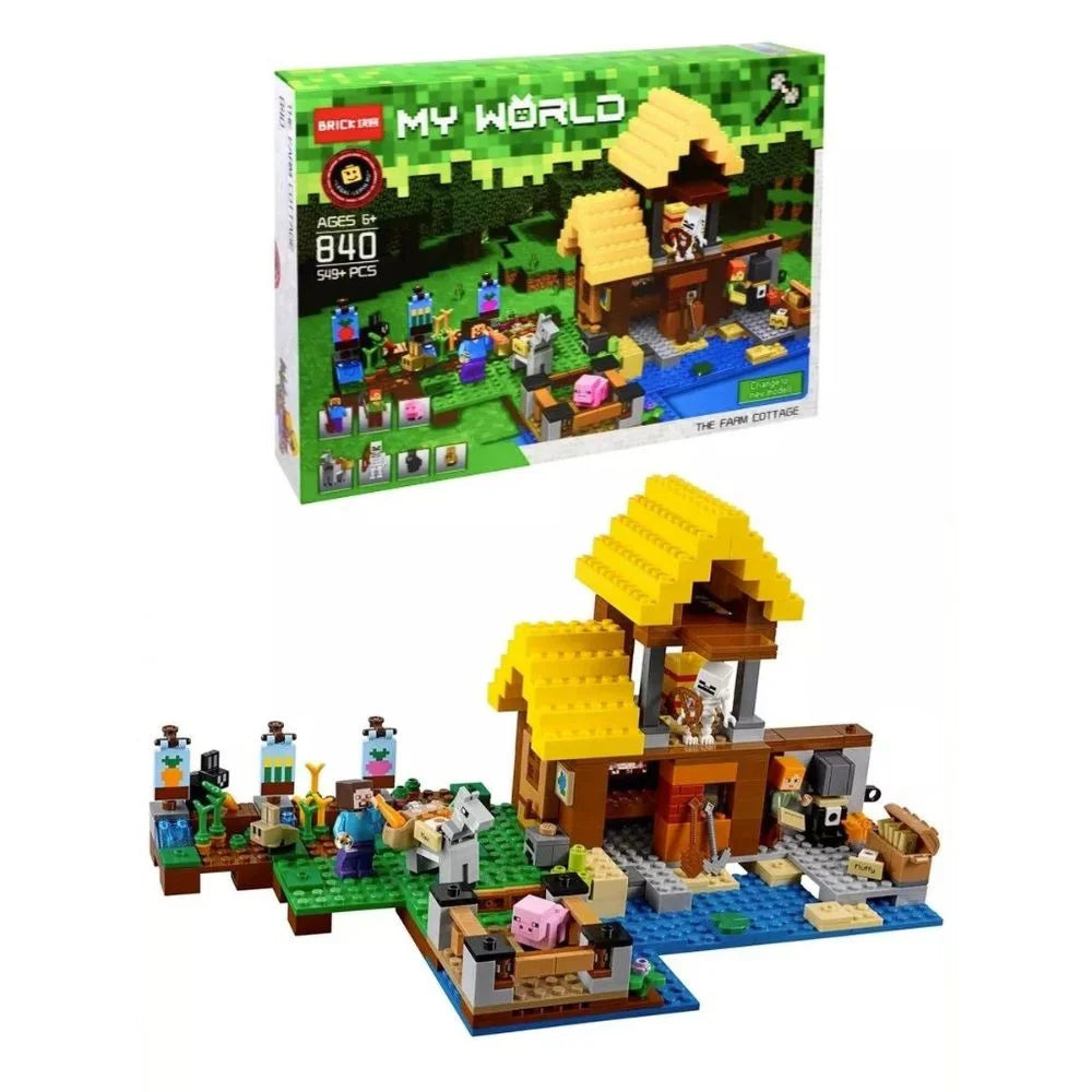 Minecraft set LEGO by Sam's Toy World Ahmedabad Gujarat, colorful building blocks with farm scene for creative play