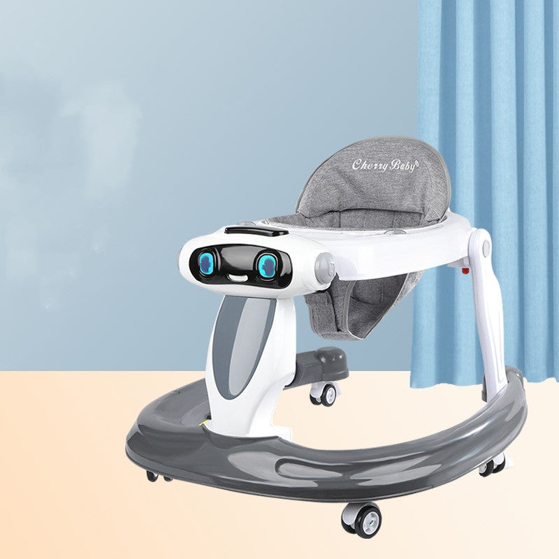 Cherry Baby Walker in gray with a comfy seat for infants at Sam's Toy World Ahmedabad