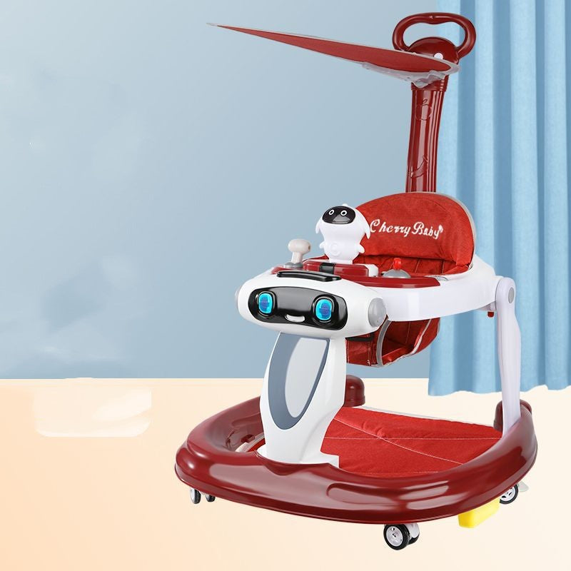 Baby walker Sam's Toy World Ahmedabad in red with adjustable canopy for infants 6-12 months