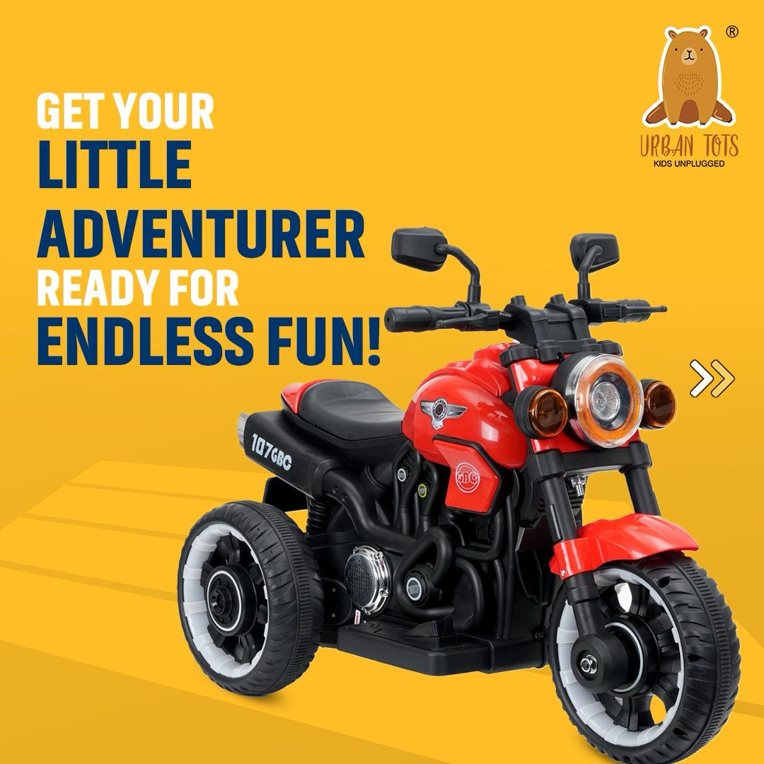 Battery operated sports bike for kids available at Sam’s Toy World Ahmedabad for ₹2499, perfect for adventure.