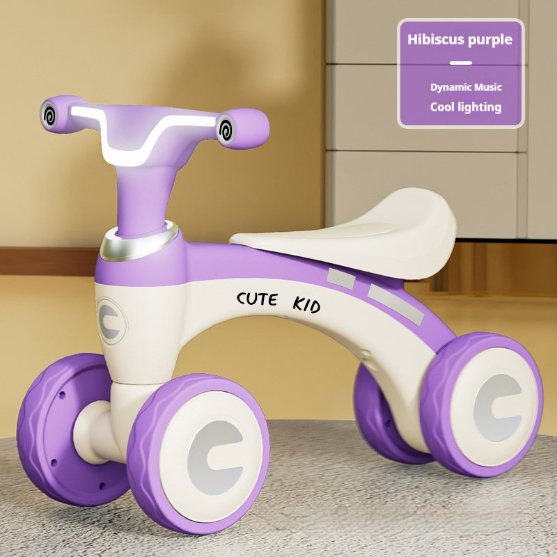 Bike balance bike Sam's Toy World Ahmedabad in hibiscus purple with dynamic music and cool lighting for toddlers