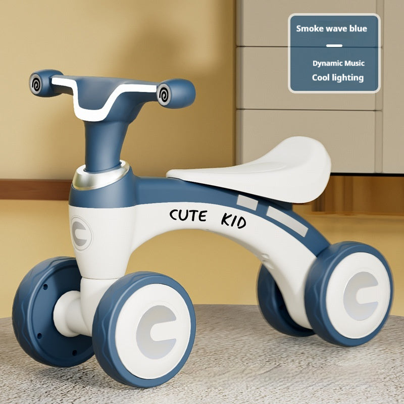 Bike balance bike Sam's Toy World Ahmedabad in smoke wave blue for toddlers with dynamic music and cool lighting