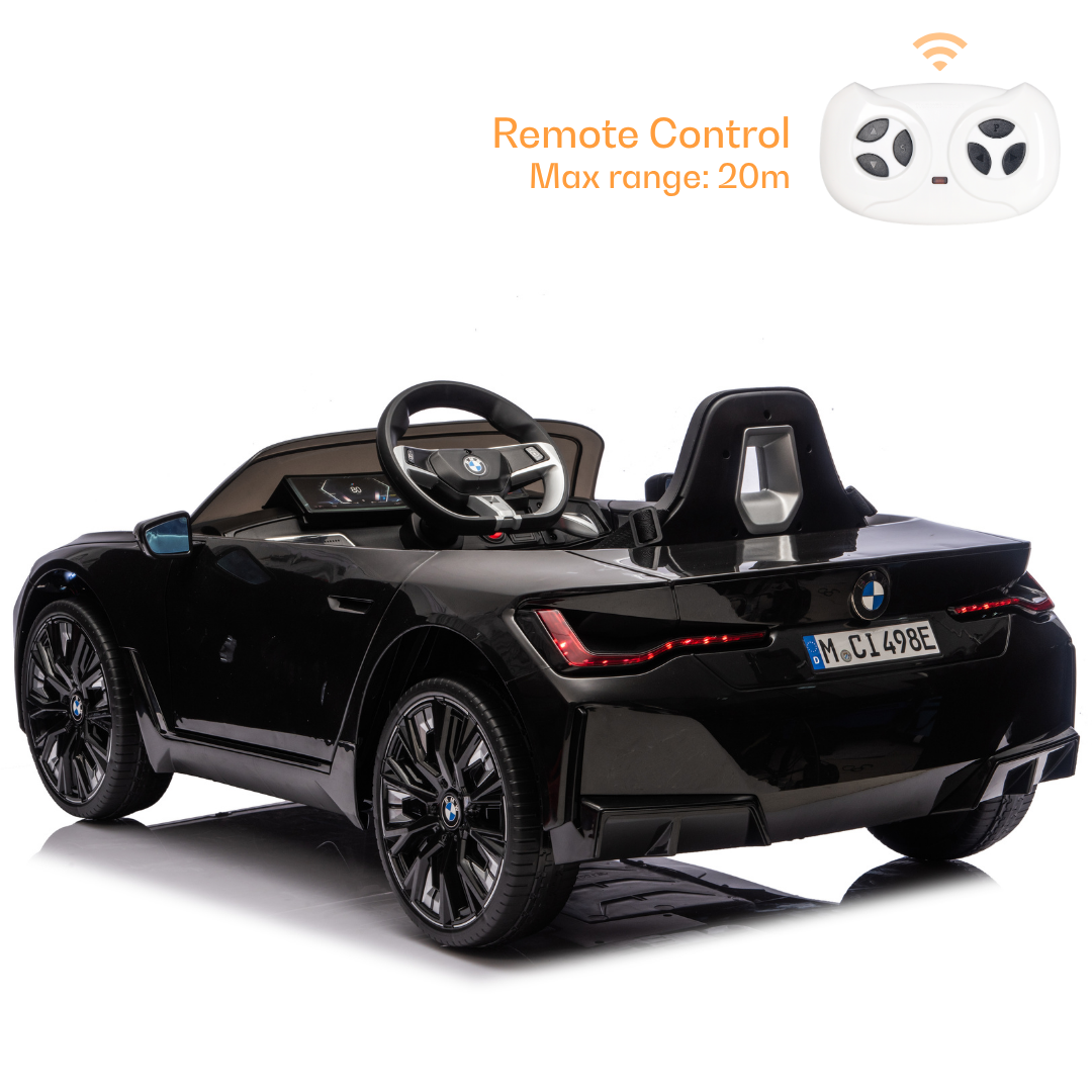 Black childs ride on electric car in Ahmedabad at Sam's Toy World, side view, perfect for adventurous kids