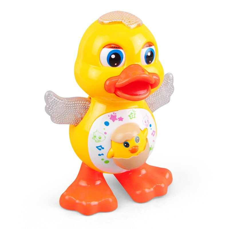 Yellow dancing duck educational toy at Sam's Toy World Ahmedabad, engaging and interactive for young children
