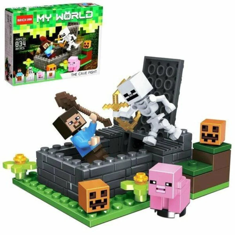 Colorful g Minecraft block by Sam's Toy World Ahmedabad, featuring a cave scene with a character and skeleton