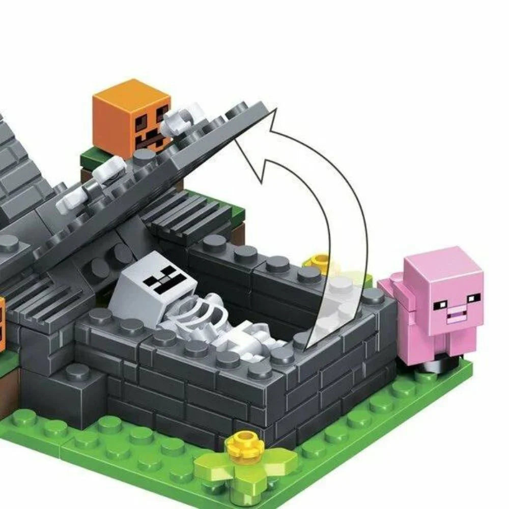 Colorful g minecraft block by Sam's Toy World Ahmedabad featuring block characters and a skeleton scene