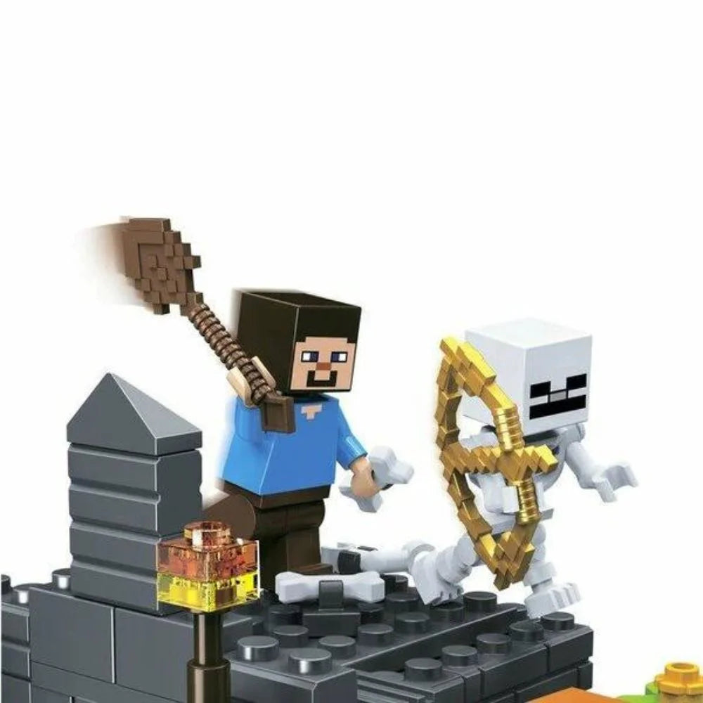 Colorful g minecraft block by Sam's Toy World Ahmedabad with Steve character and skeleton figure