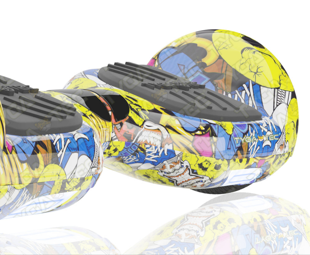 H6+ hoverboard with bag and Bluetooth Sam's Toy World Ahmedabad colorful graffiti style hoverboard pads