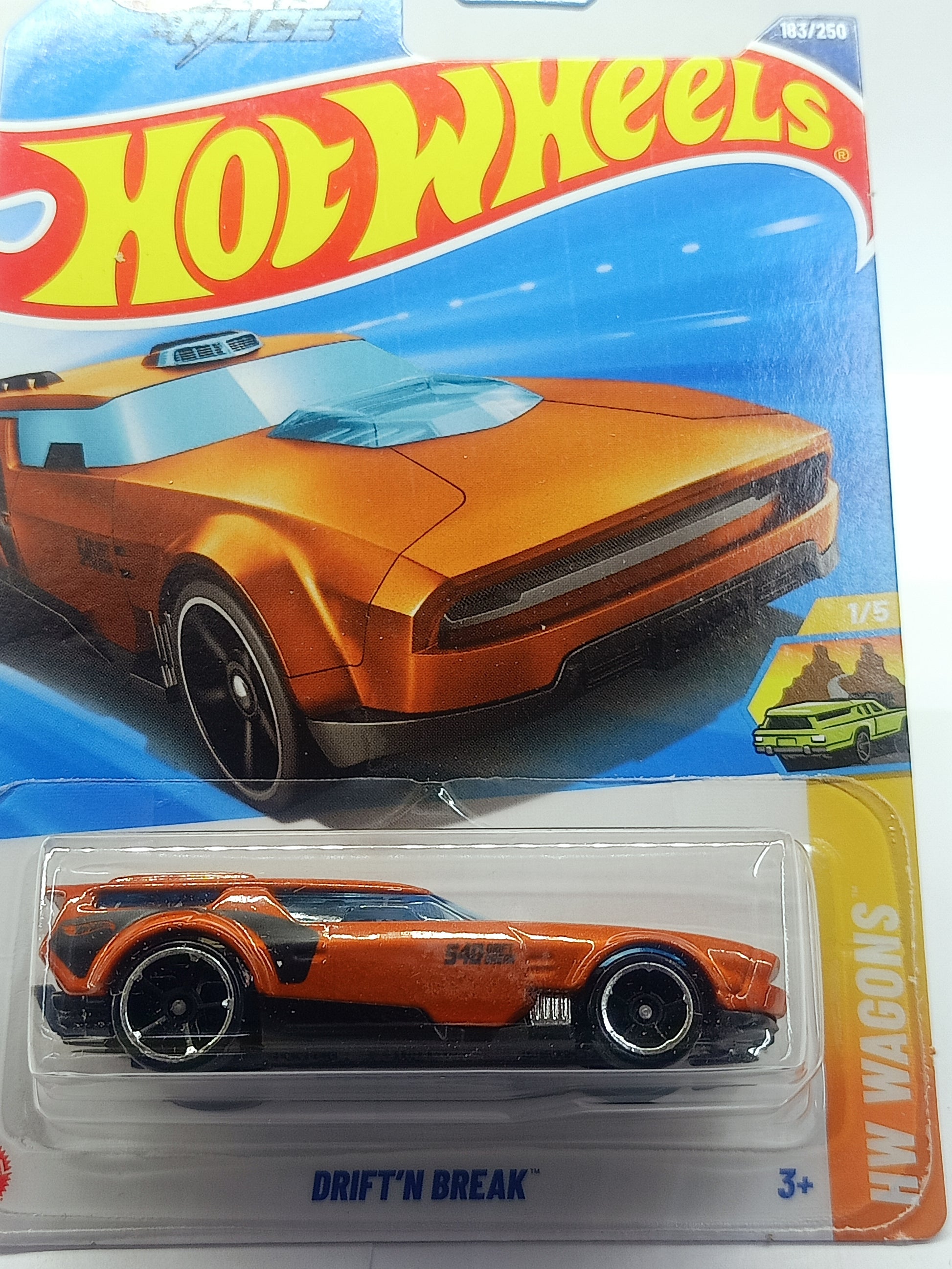 Hot Wheels Drift'n Break orange toy car from Sam's Toy World Hot Wheels collection in Ahmedabad