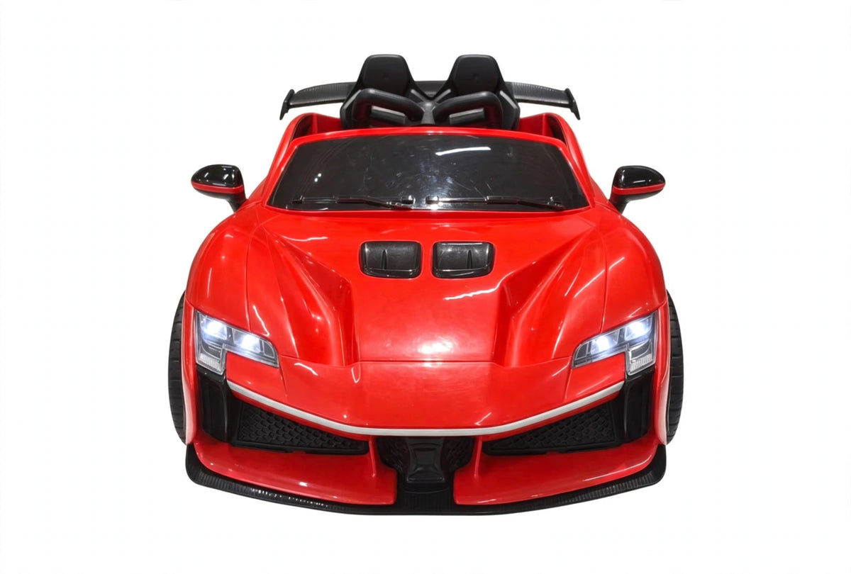 Red Kids Ferrari Rechargeable Electric Ride on kids car by Sam's Toy World Ahmedabad for ages 3 to 7