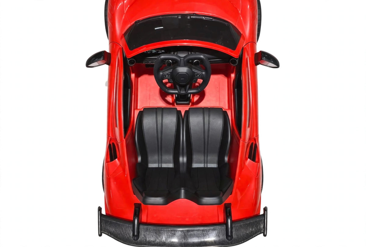Kids Ferrari Rechargeable Electric Ride on kids car by Sam's Toy World Ahmedabad in bright red for ages 3-7