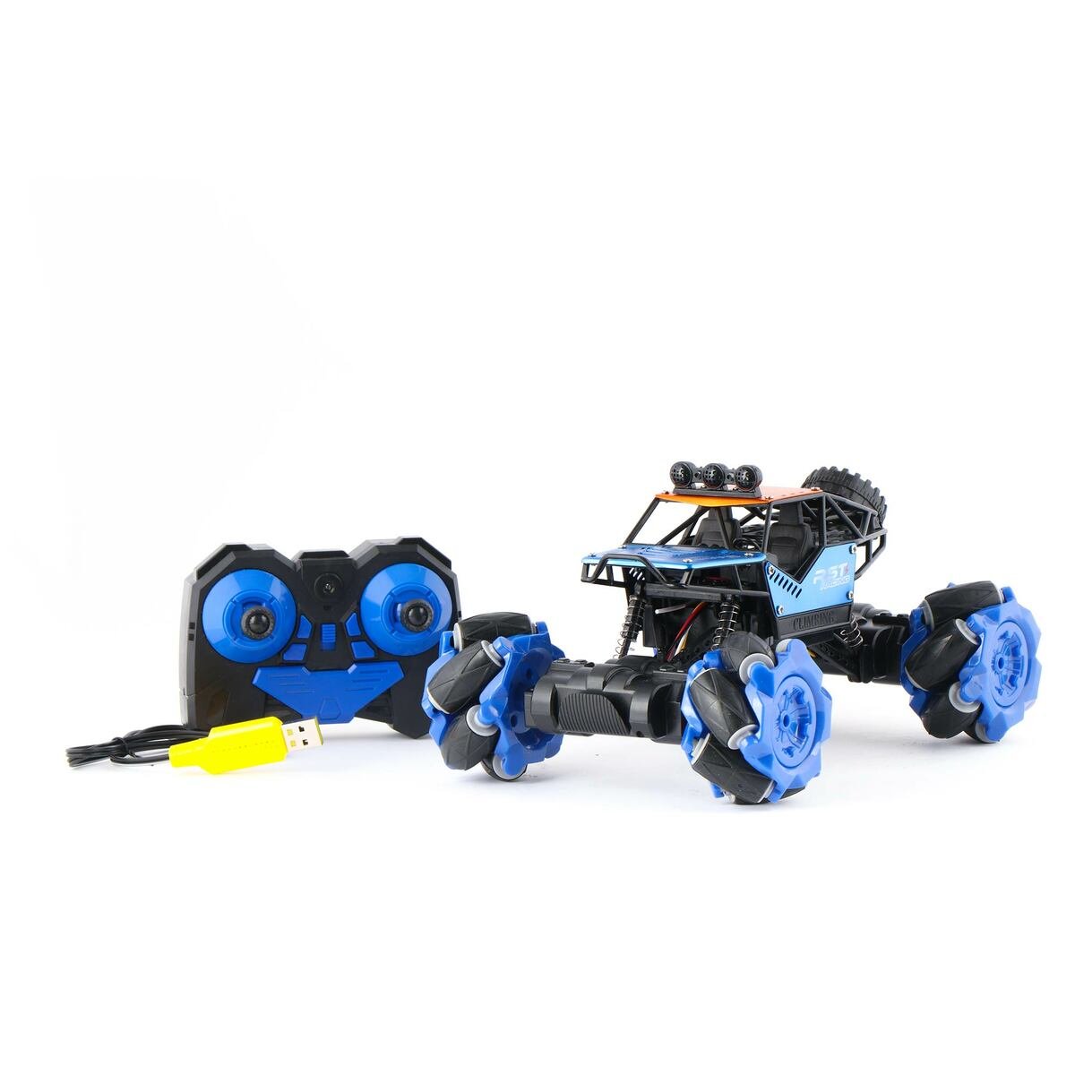 Blue off road toy car with remote Sam's Toy World Ahmedabad Gujarat . RC crawler with USB charger and dual joystick controller