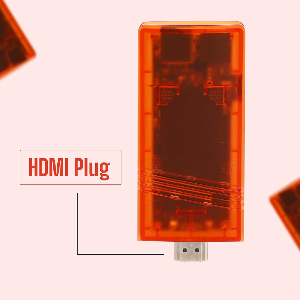 Orange portable game console with HDMI plug, top view, perfect for gaming on the go, wholesale price Sam's Toy World Ahmedabad