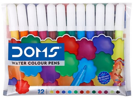 DOMS water color pens set Sam's Toy World Shop Near me Ahmedabad with 12 vibrant watercolor pens in clear pouch
