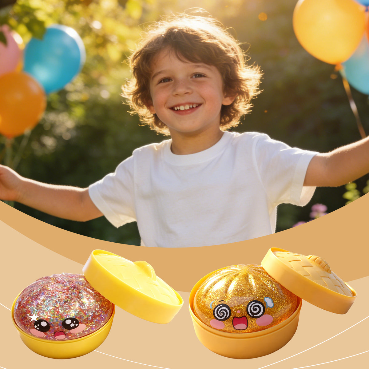 Colorful squeeze stress toy at Sam's Toy World Ahmedabad, child enjoying it outdoors, designed for relief and fun