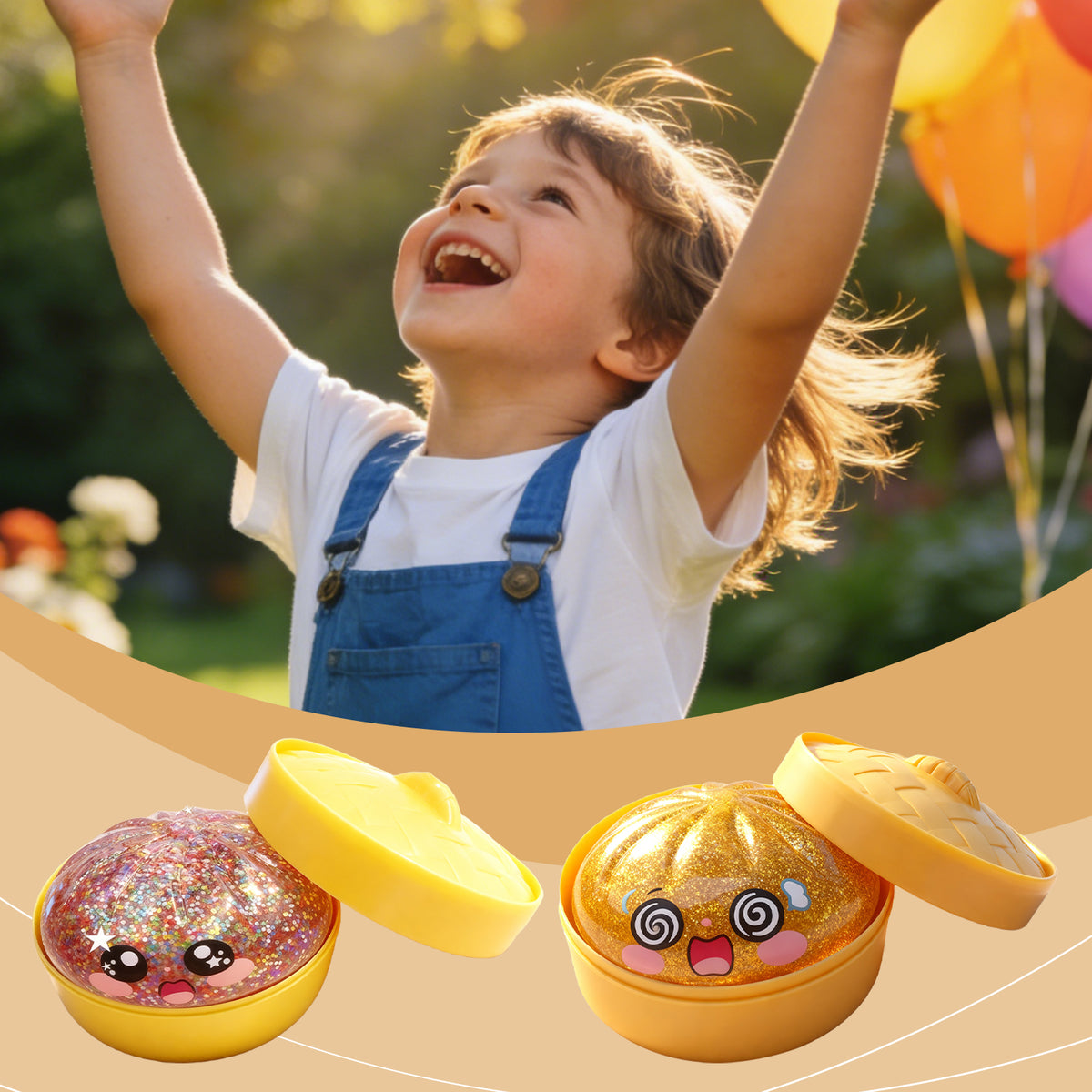 Colorful squeeze stress toy at Sam's Toy World Ahmedabad, featuring a smiling lemon design for fun relaxation