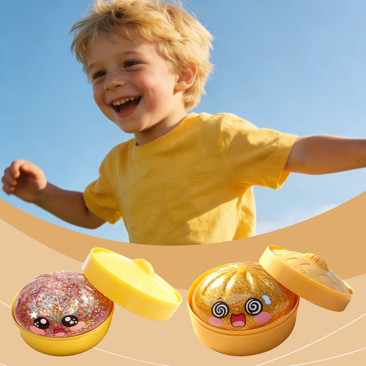 Colorful squeeze stress toy at Sam's Toy World Ahmedabad, featuring two cute lemon designs for fun stress relief