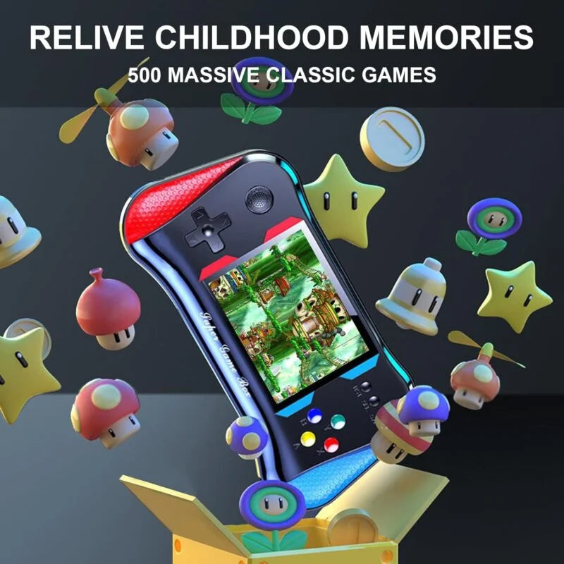 Buy retro gaming console Ahmedabad Console X7M with 3.5 inch display and 500 classic games for 2-player fun