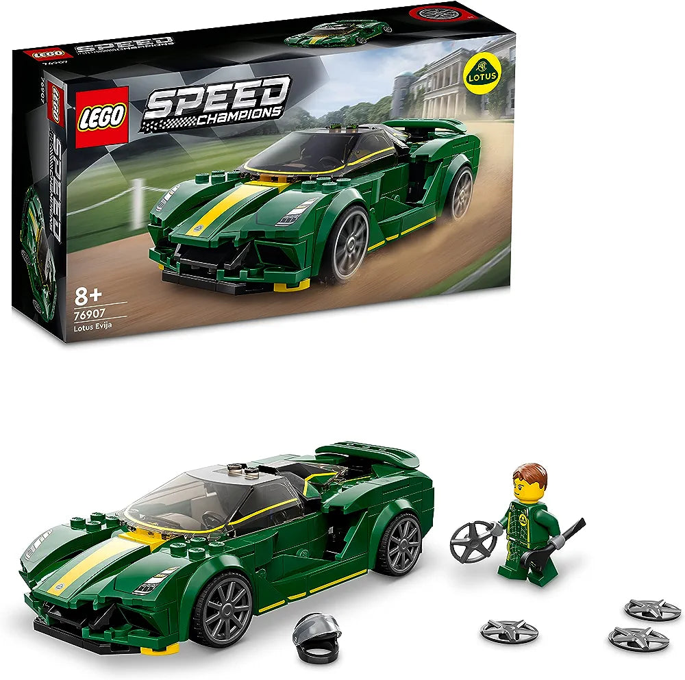 LEGO Speed Champions Lotus Evija 76907 Building Kit in multicolor with a race car and figure, ages 8+, Sam's Toy World