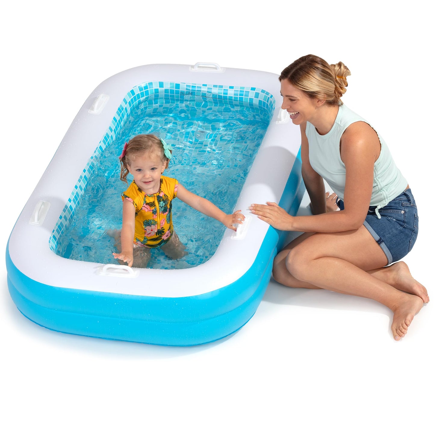 Intex 6 feet kids inflatable pool Ahmedabad by Sam's World Stores, light blue, side view, perfect for summer fun
